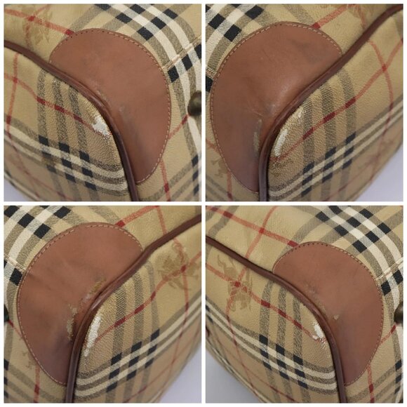 Burberrys Nova Check Boston Bag PVC Beige Auth hk2346 - Picture 16 of 16